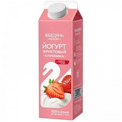 Йогурт Лебедянь 450г Клубника 2,5% пюрпак