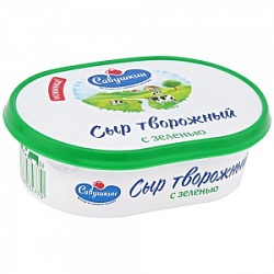 Сыр творожный Савушкин 150г с зеленью 60% ван